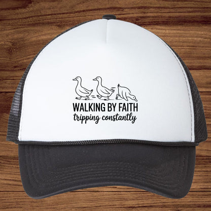 Walking by Faith Funny DTF Transfer