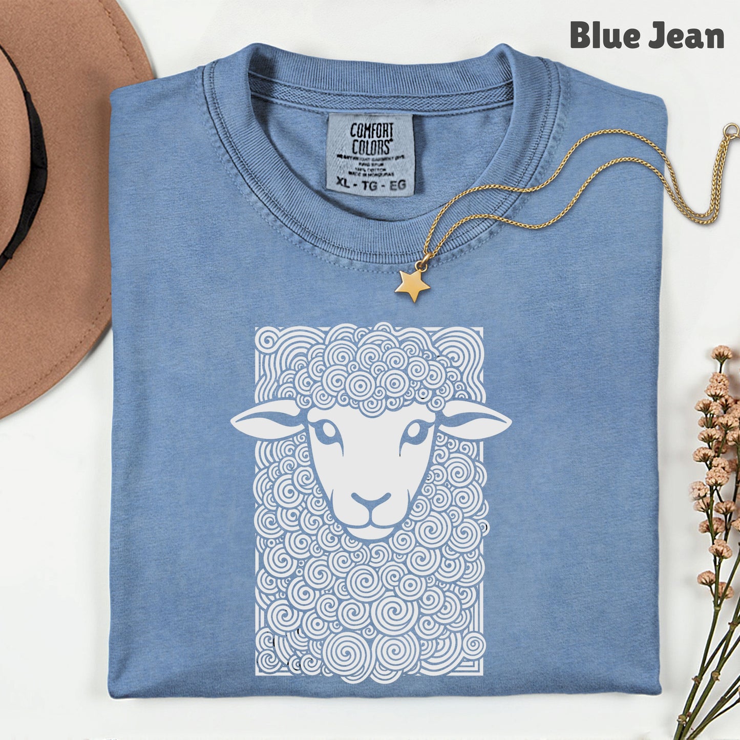 Cute Sheep Swirls Comfort Colors T Shirt