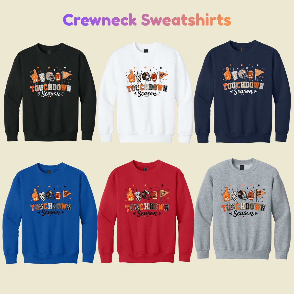 Touchdown Season Football T-Shirt, Game Day Fall Tee for Toddler and Kids