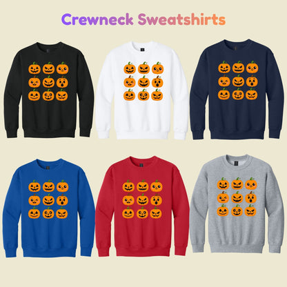 Pumpkin Faces Halloween T-Shirt for Toddler and Kids