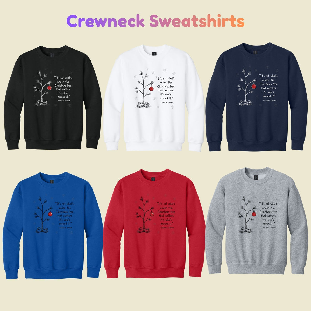 Christmas Tree T-Shirt, Who’s Around It Red Ornament Quote Tee, Nostalgic Holiday Sweatshirt