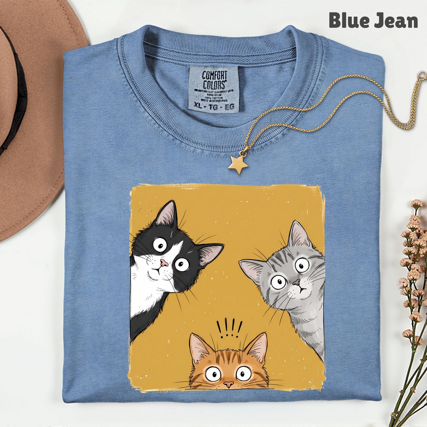 Curious Cats Peeking Cats T-Shirt, Funny Cat Lover Kittens Tee