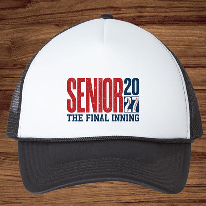 Senior 2027 The Final Inning DTF Transfer Ready to Press Sports Heat Transfer for Shirts Baseball Distressed Red Blue Tee