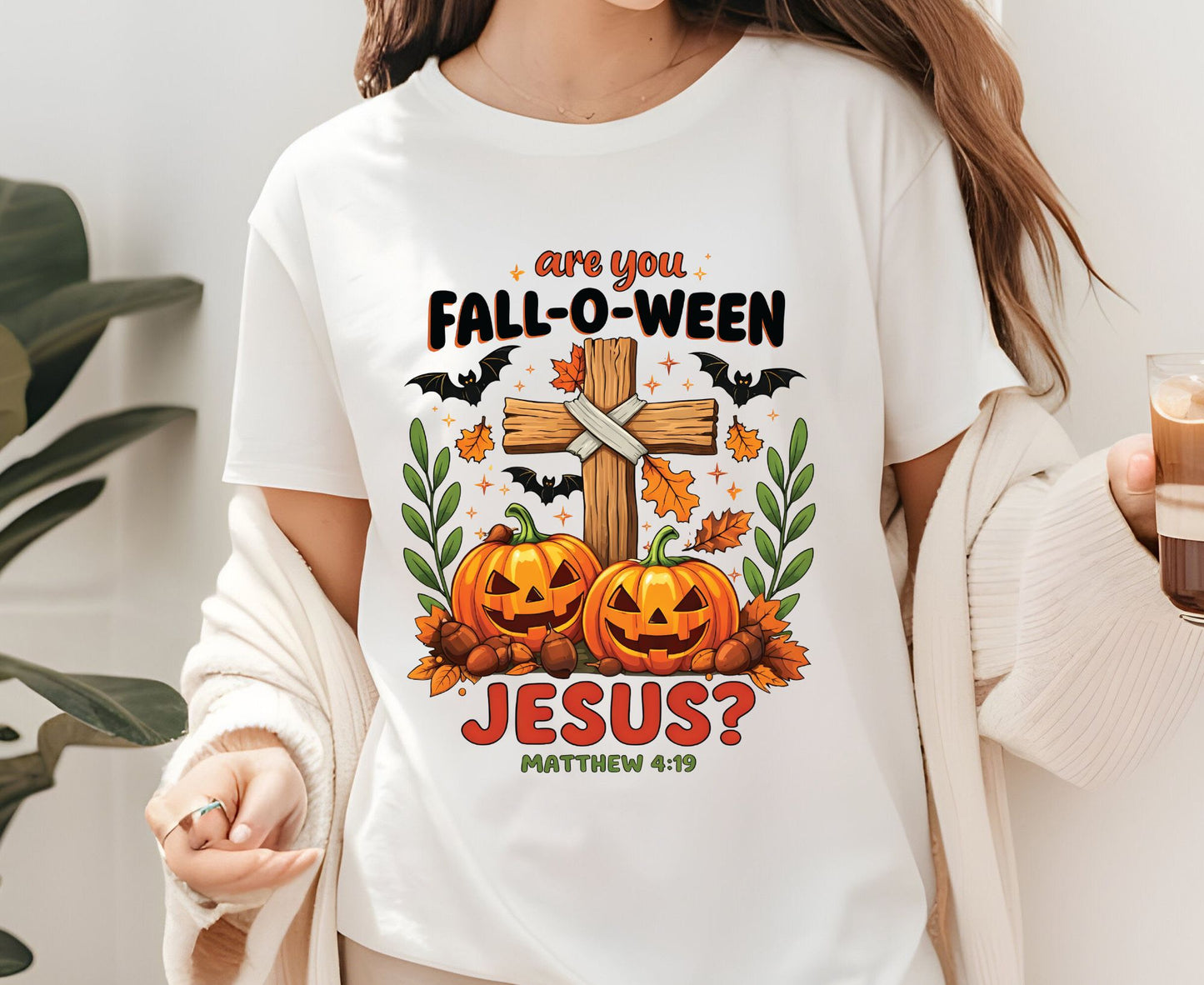 Are You Fall-O-Ween Jesus T Shirt Matthew 4:19 Christian Halloween Tee Adult Youth Toddler Baby Faith Fall Pumpkin Cross Autumn Shirt