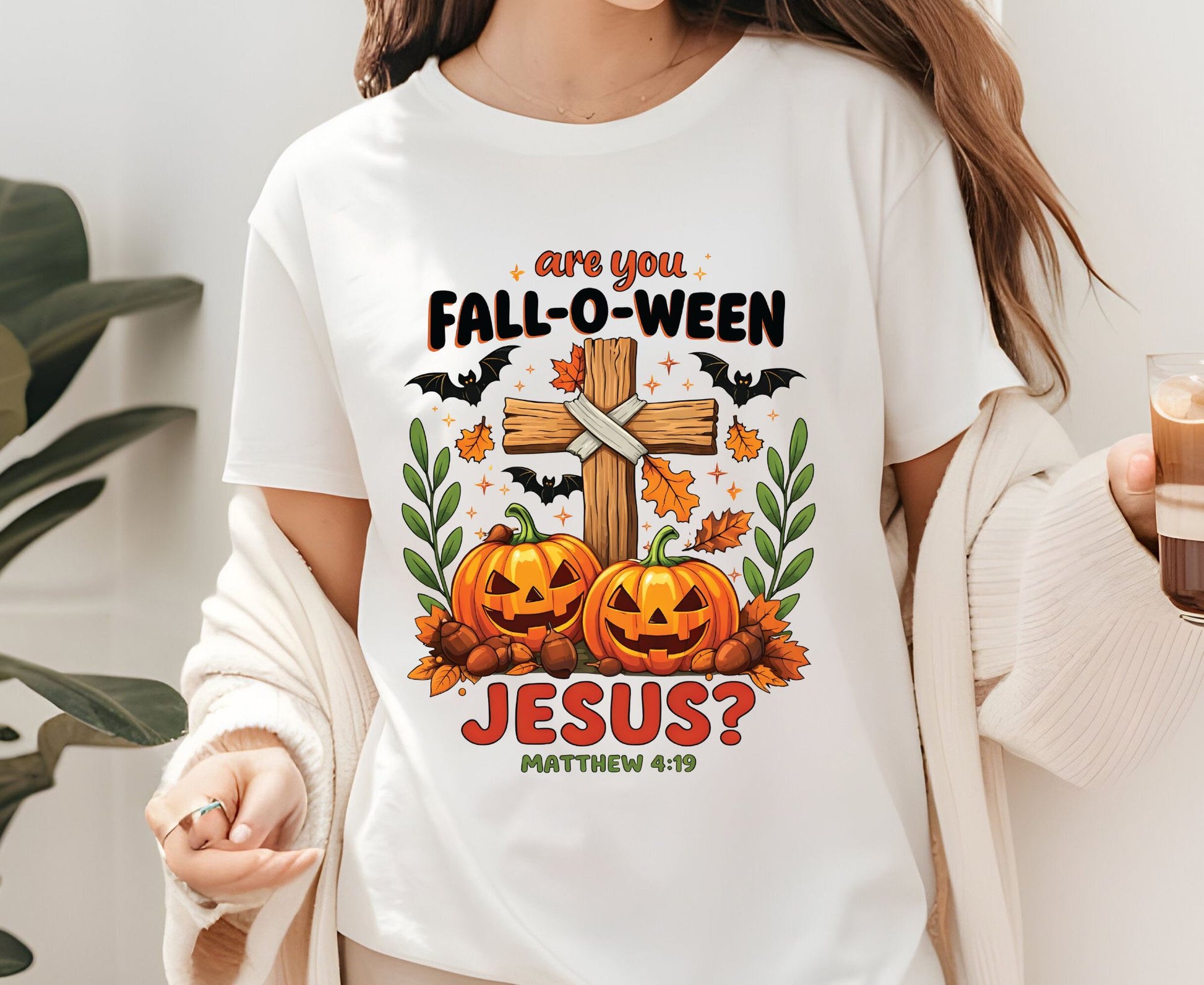 Are You Fall-O-Ween Jesus T Shirt Matthew 4:19 Christian Halloween Tee Adult Youth Toddler Baby Faith Fall Pumpkin Cross Autumn Shirt
