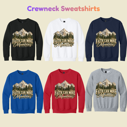 Faith Can Move Mountain Shirts for Hiking Adventure Christian Sweatshirts for Adult Youth Long Sleeve T Shirts
