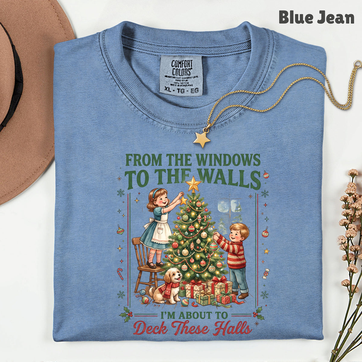 From the Windows to the Walls Christmas Tree T-Shirt, Funny Vintage Holiday Tee