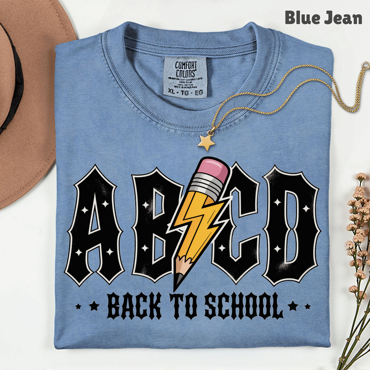 Rock Back to School ABCD Lightning Pencil T-Shirt, Teacher Student Music Tee