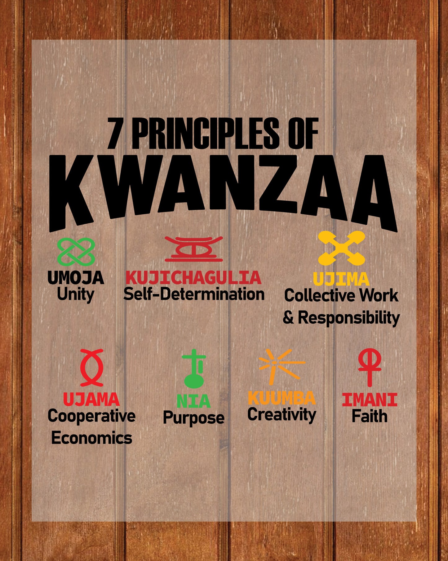 7 Principles Of Kwanzaa Celebration DTF Transfer Film