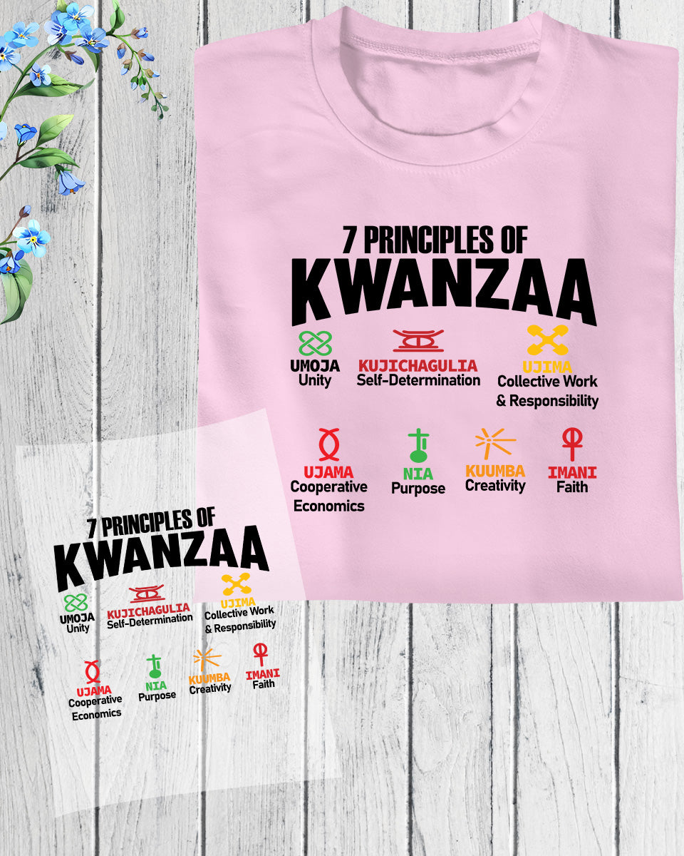 7 Principles Of Kwanzaa Celebration DTF Transfer Film