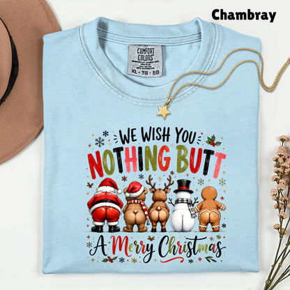 Funny Christmas Nothing Butt a Merry Christmas Santa Bear T-Shirt, Reindeer Snowman Gingerbread Tee