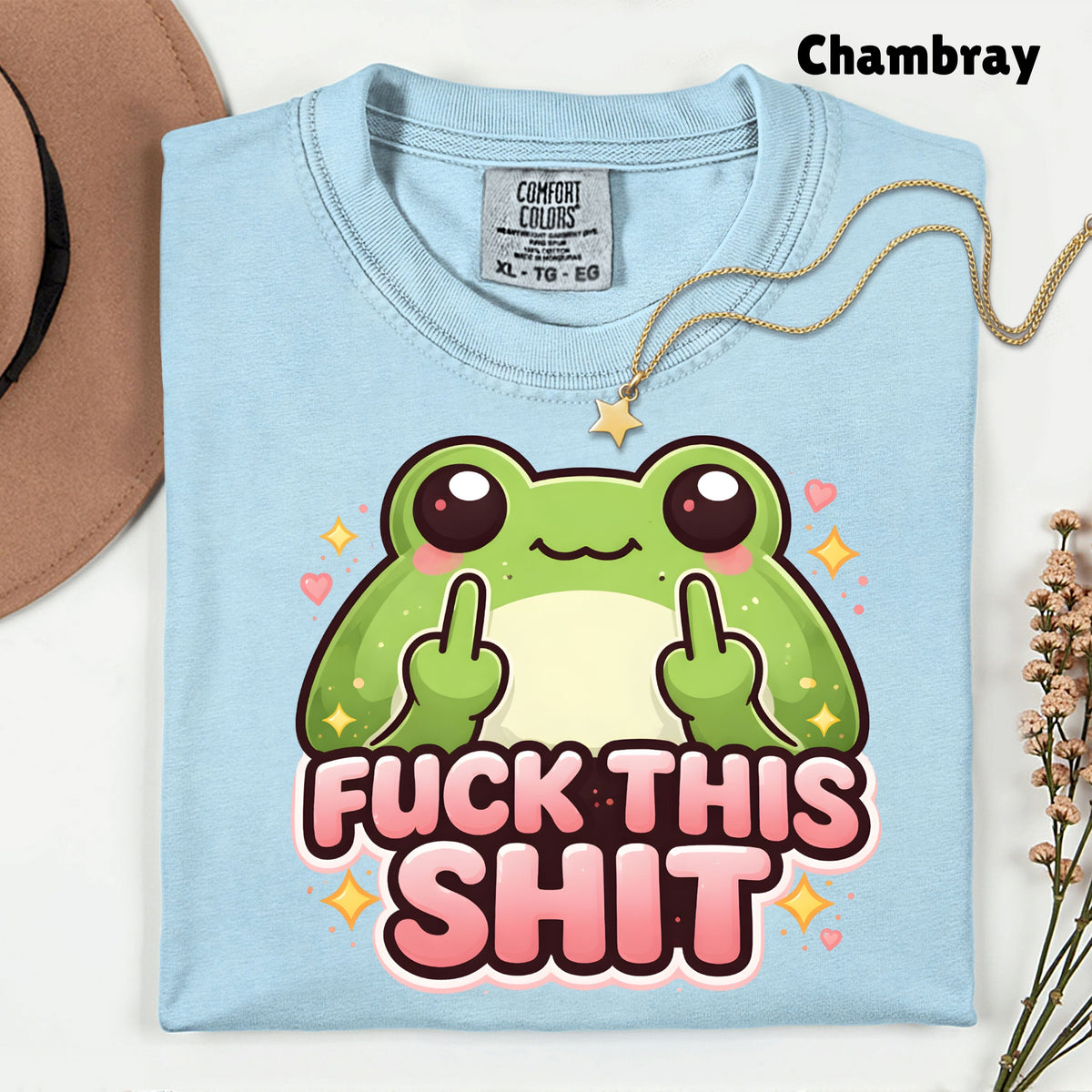 Fck This Shit Frog Sarcastic T-Shirt, Middle Finger Green Toad Sparkles Tee Sweatshirt