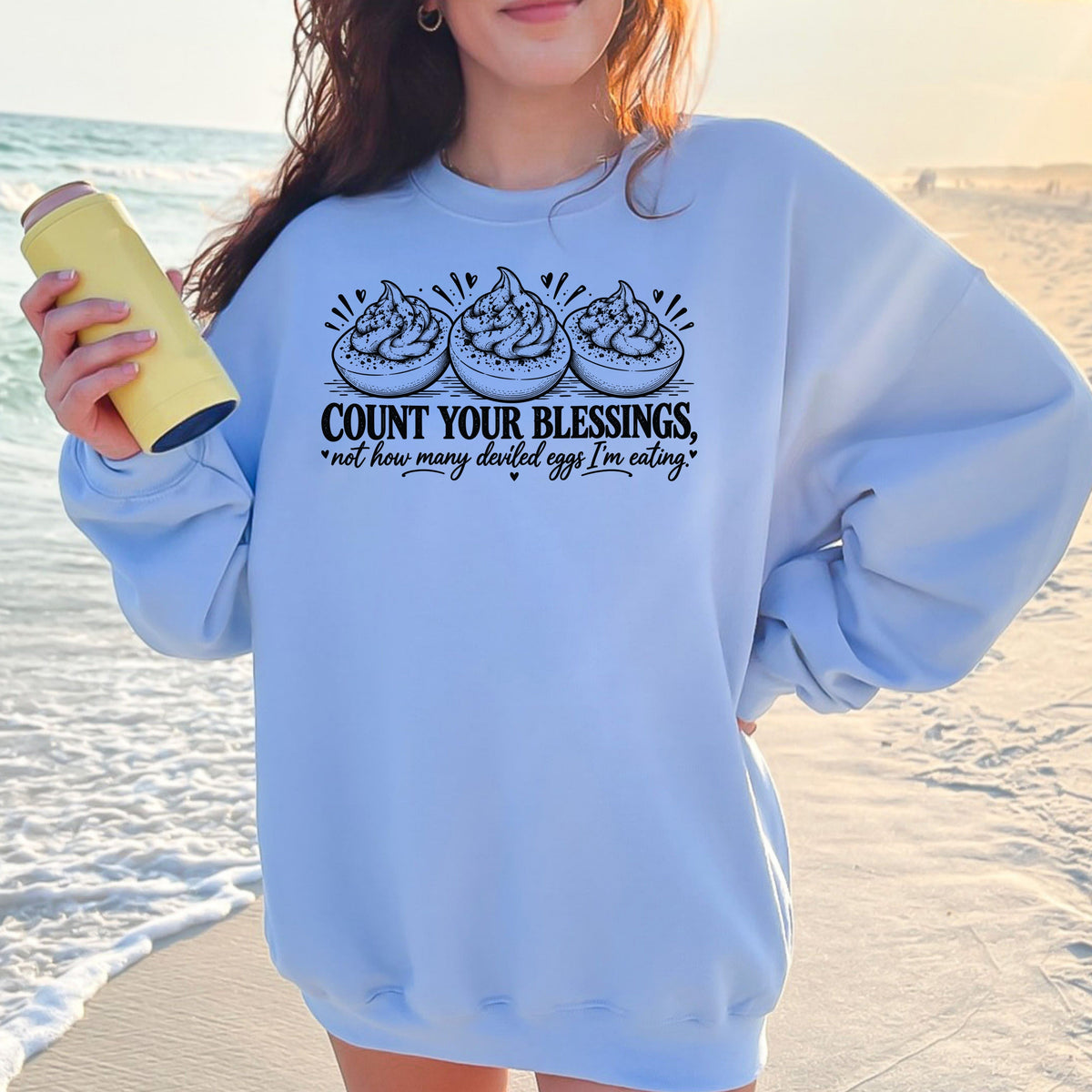 Thanksgiving DTF Transfer, Count Your Blessings, Deviled Eggs Graphic