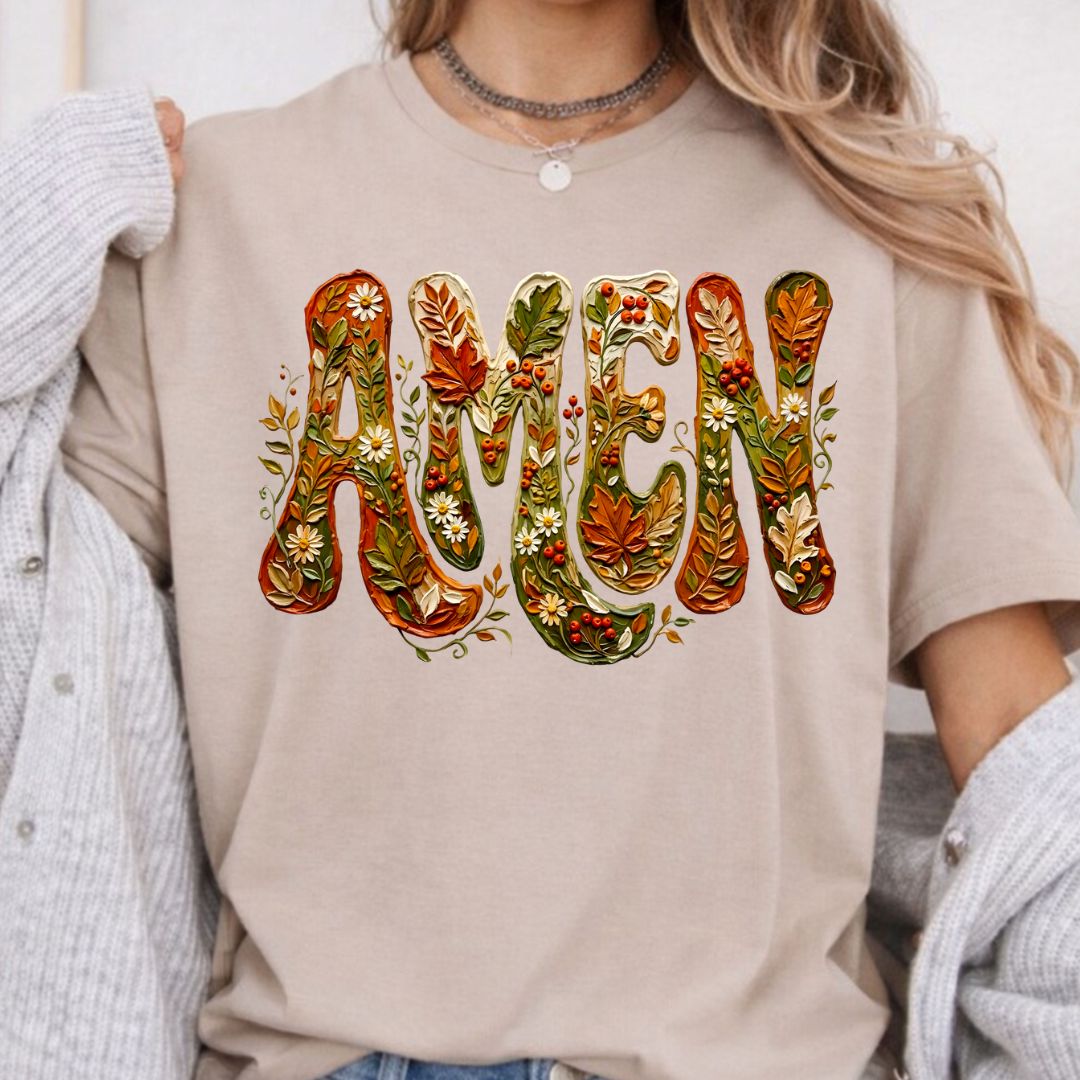 Christian Floral Sweatshirt, Fall Faith T Shirts, Amen Bible Verse Tees