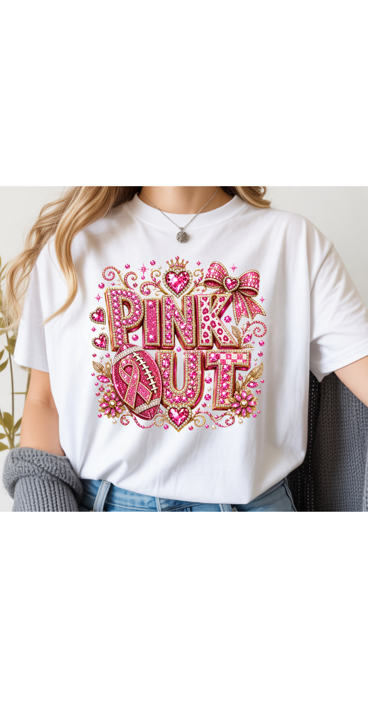 Pink Out Premade Gang Sheet Breast Cancer Awareness DTF Transfer Ready to Press