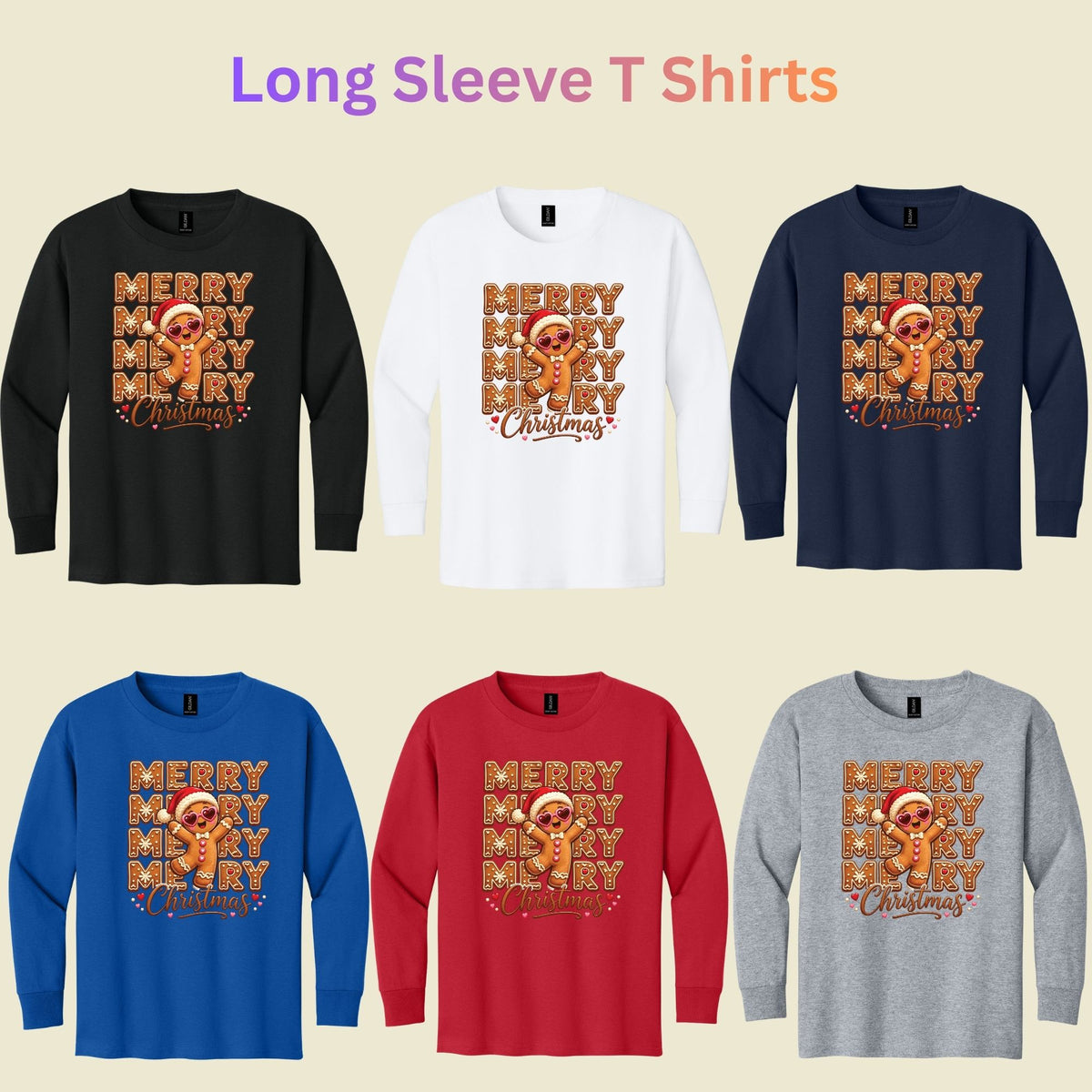 Funny Gingerbread Christmas T-Shirt, Merry Gingerbread Man with Sunglasses Graphic Tee, Cute Holiday Shirt
