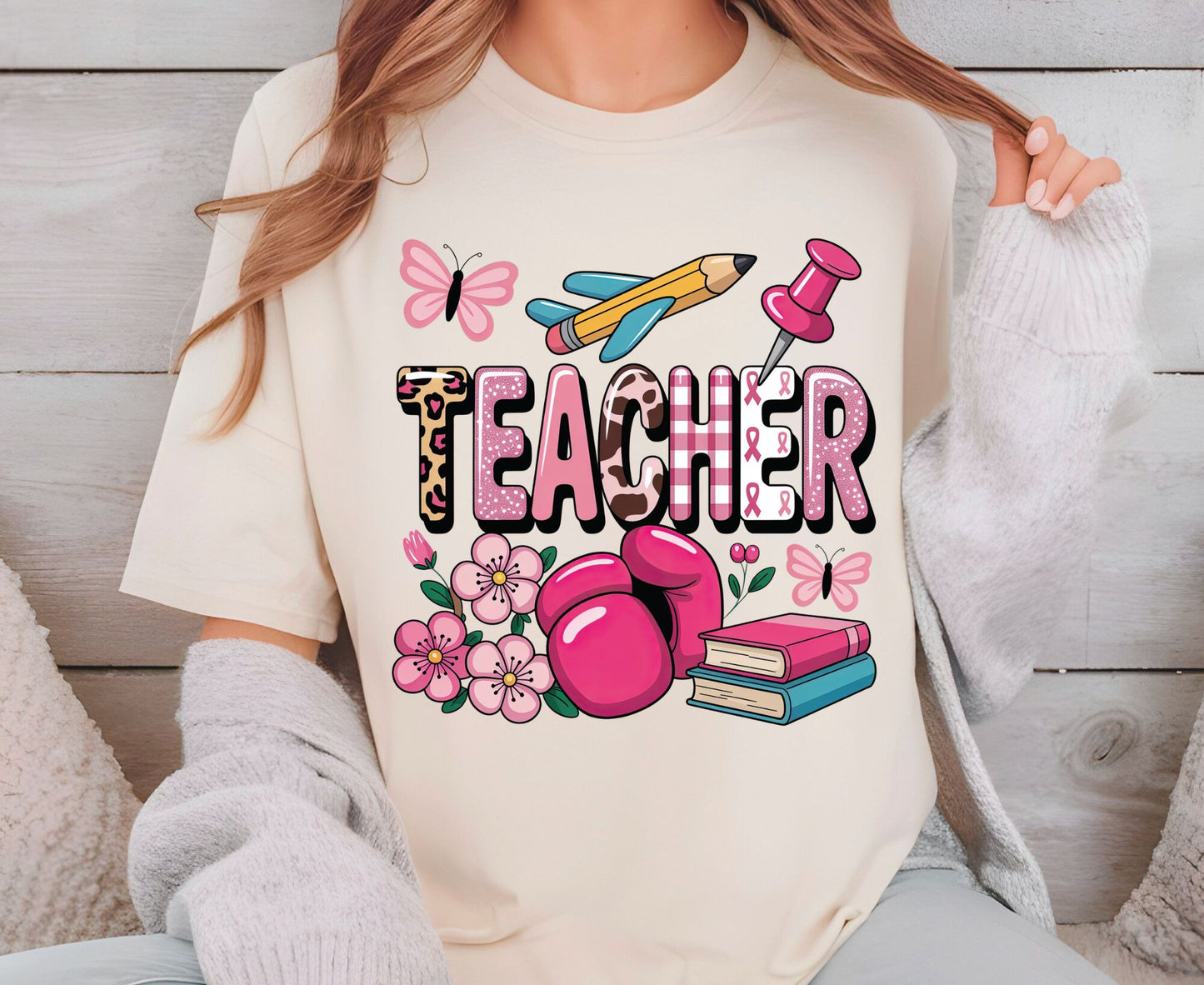Teacher Premade Gang Sheet Teacher DTF Transfer Ready to Press Designs Teach Heat Transfer For Shirts Teacher Life Gifts