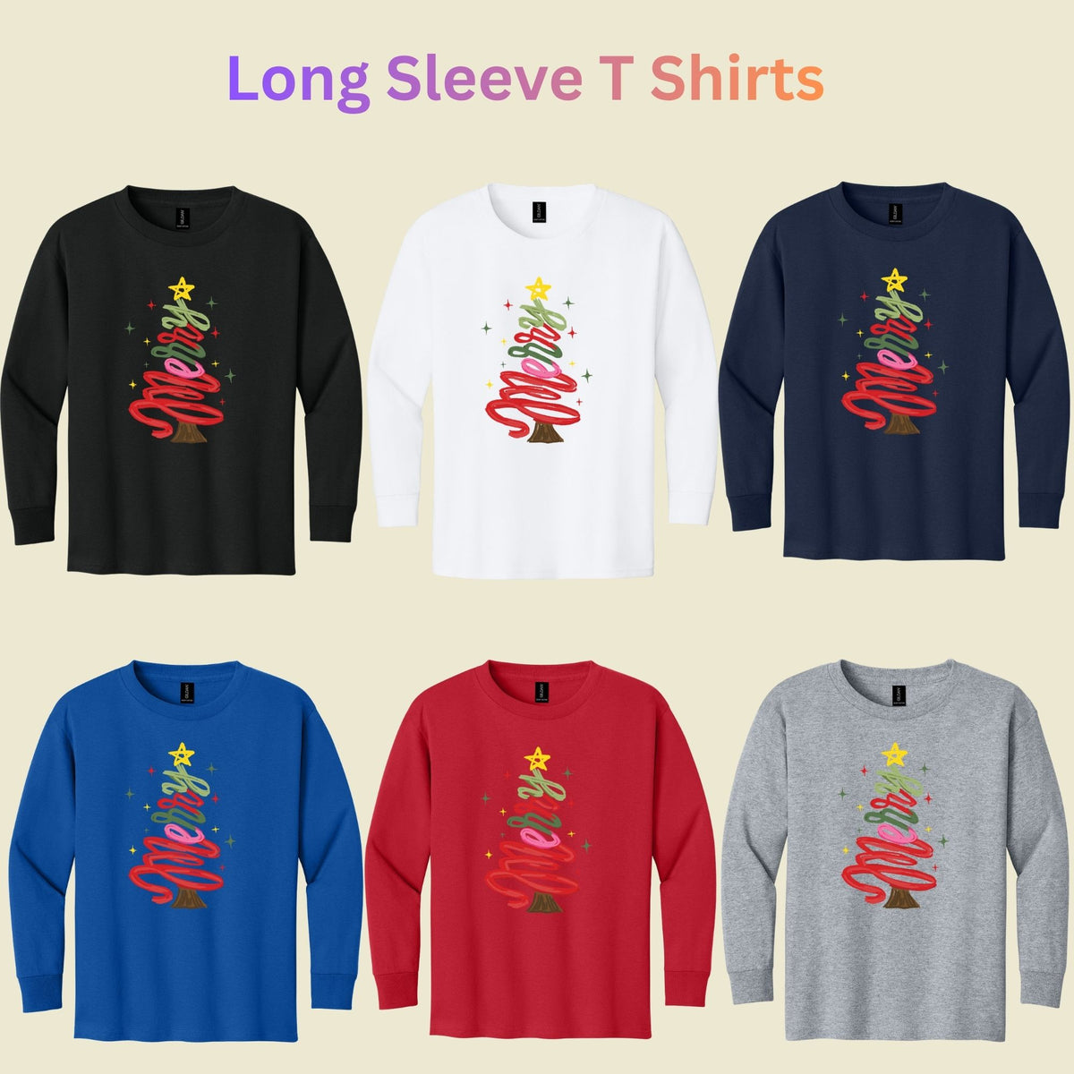 Merry Christmas T-Shirt, Script Tree Sparkle Tee, Festive Holiday Sweatshirt