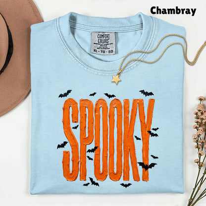 Spooky Halloween Bats Orange Frosting T-Shirt, Halloween Season Cute Spooky Tee