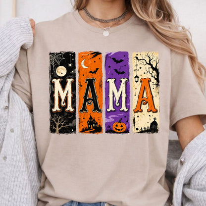 Halloween Mama Sweatshirt Spooky Mom T Shirts Fall Season Ghost Tees