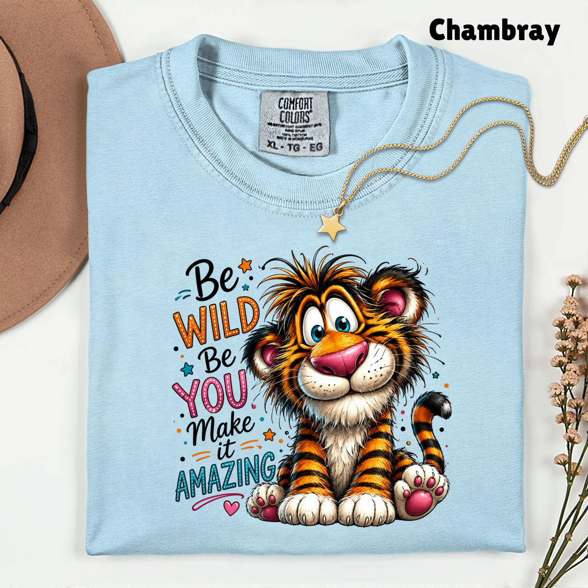 Be Wild Be You Tiger Baby T-Shirt, Cute Inspirational Kids Tee