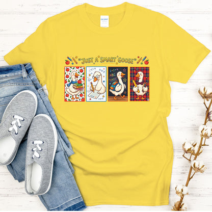 Just a Smart Goose Back to School Shirt Teacher Welcome Back School Tees Kids Back to School Funny Shirts