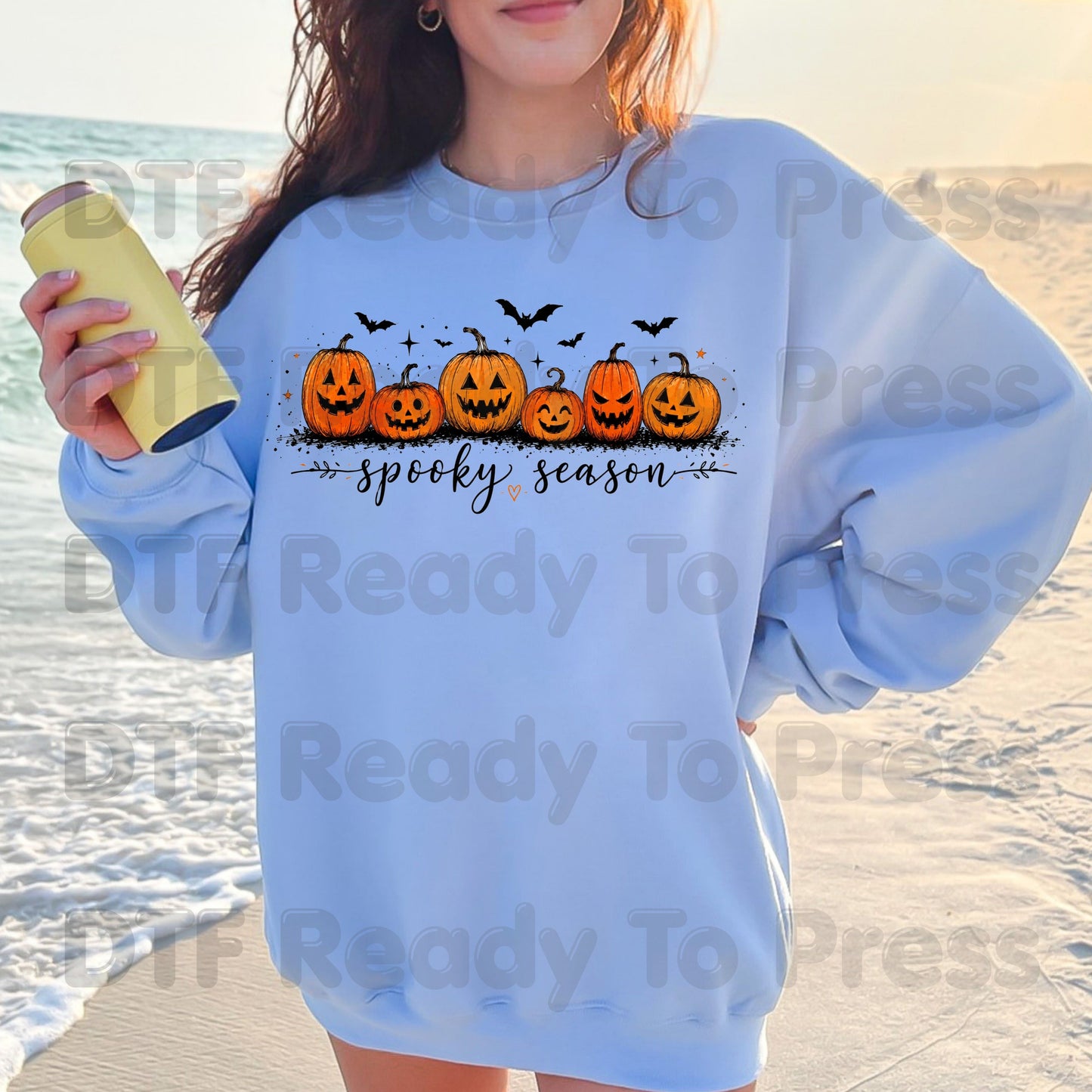 Spooky Season Jack O Lantern DTF Transfers, Pumpkin Patch Bats Cursive Ready to Press