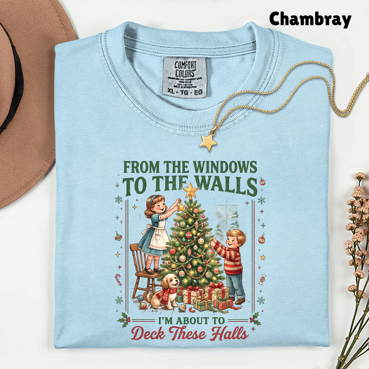 From the Windows to the Walls Christmas Tree T-Shirt, Funny Vintage Holiday Tee