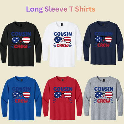 Cousin Crew T-Shirt, Patriotic USA Sunglasses Tee for Toddler and Kids