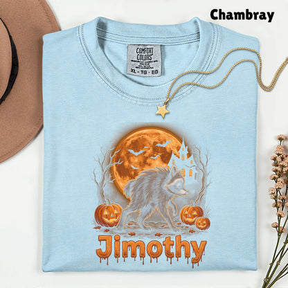 Halloween Jimothy Werewolf T-Shirt, Spooky Moon Pumpkin Horror Tee