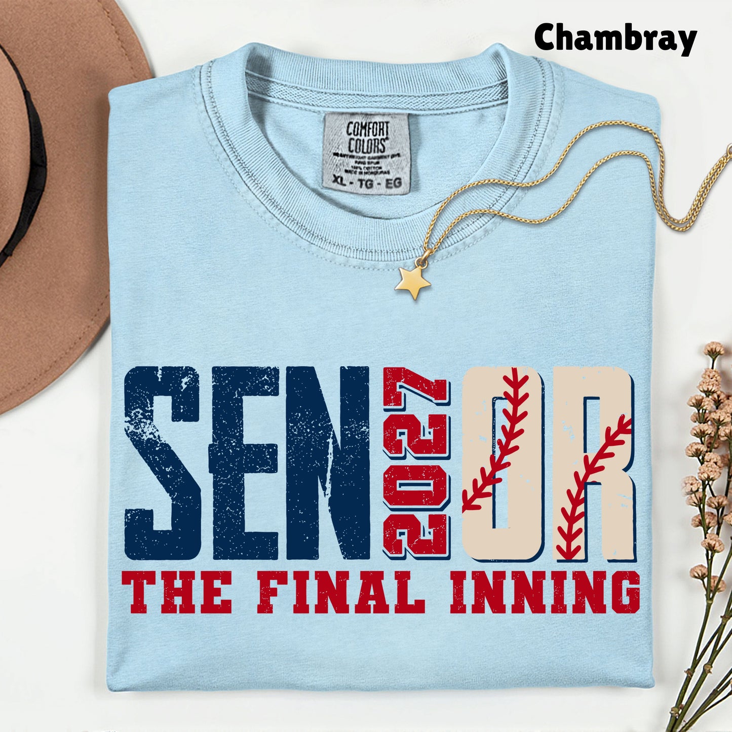 Senior Baseball 2027 The Final Inning T-Shirt, Class of 2027 Distressed Stitches Graduation Tee