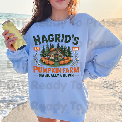 Hagrid's Pumpkin Farm DTF Transfer Ready to Press Magically Grown Autumn Patch Heat Transfer Shirts Magical Halloween Graphic Tees