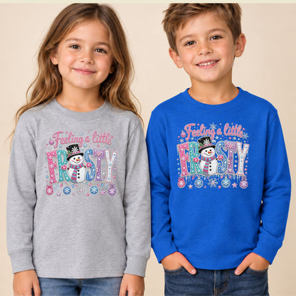 Feeling a Little Frosty T-Shirt, Cute Snowman Christmas Tee, Winter Holiday Sweatshirt