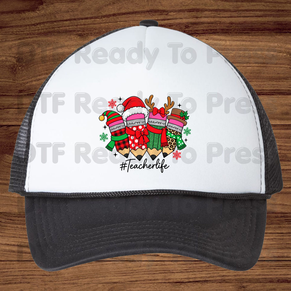 Christmas Teacher Pencils DTF Transfers, Holiday Santa Reindeer School Graphic Ready to Press