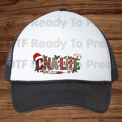 Christmas CNA Life Leopard Plaid DTF Transfers, Medical Nursing Syringe Holiday Ready to Press