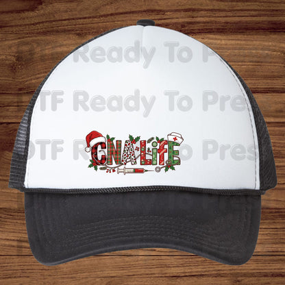 Christmas GNA Life DTF Transfers, Nursing Medical Plaid Leopard Stethoscope Holiday Ready to Press