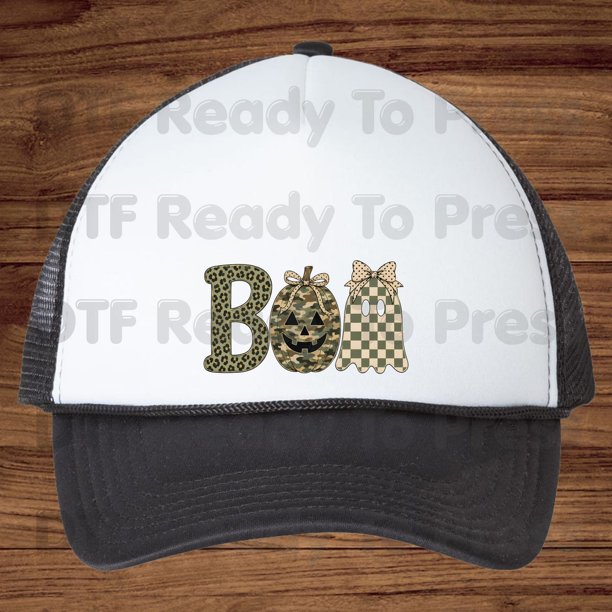 Halloween Camo Pumpkin DTF Transfers, Boo Ghost Leopard Checkered Coquette Bow Spooky Ready to Press