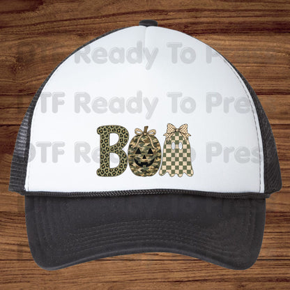 Halloween Camo Pumpkin DTF Transfers, Boo Ghost Leopard Checkered Coquette Bow Spooky Ready to Press