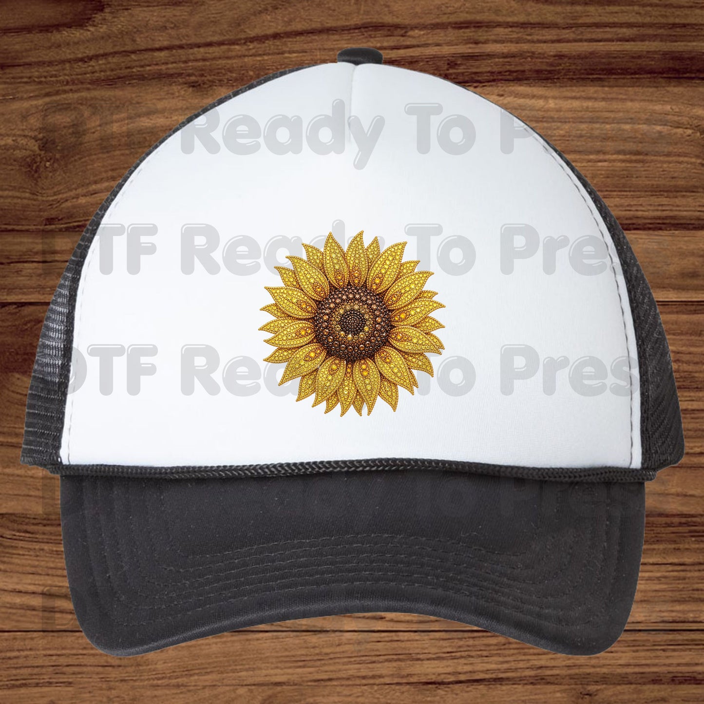 Sunflower DTF Transfers, Yellow Beaded Floral Summer Fall Flower Ready to Press