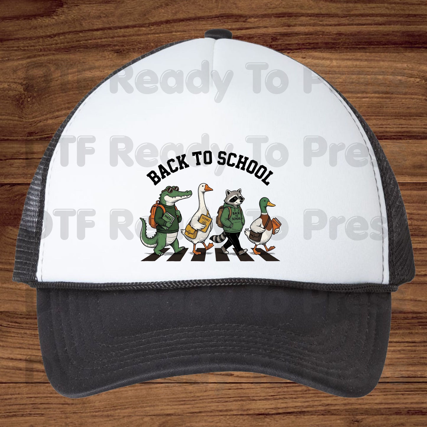 Back to School Abbey Road Animals DTF Transfers, Alligator Goose Raccoon Duck Ready to Press