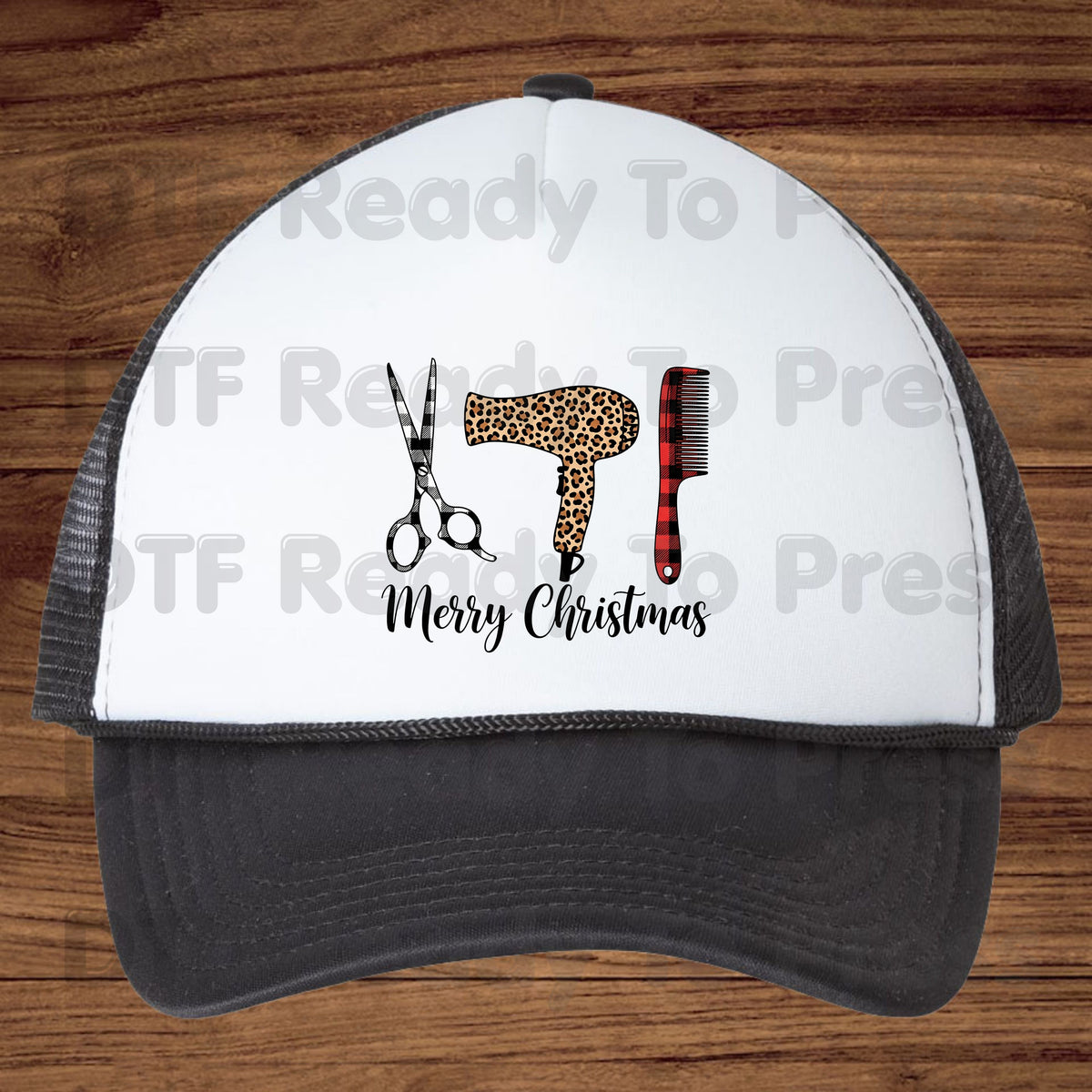 Hairstylist DTF Transfers, Hairdresser Leopard Plaid Salon Scissors Hair Stylist Ready to Press