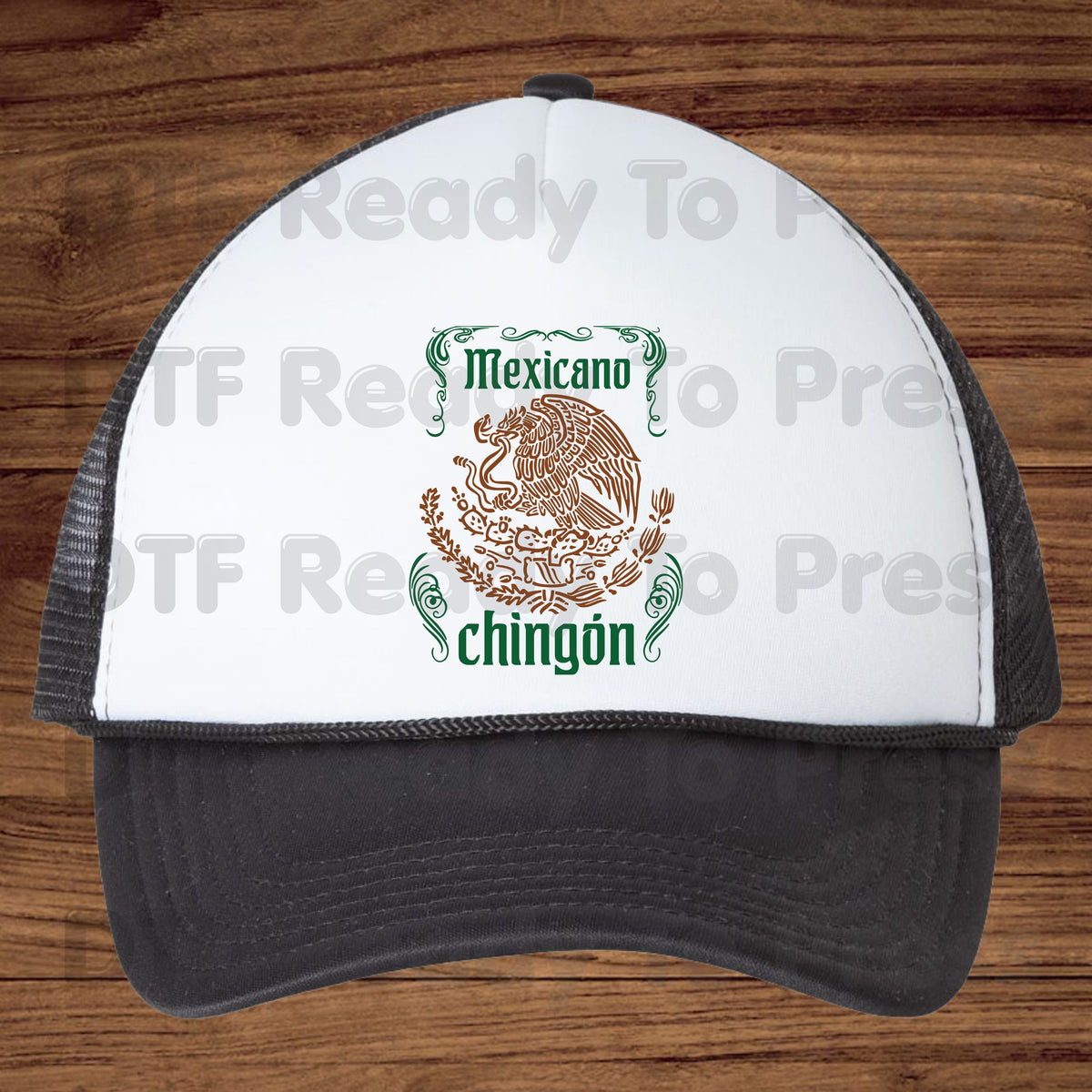 Mexicano Chingon DTF Transfers, Mexican Eagle Coat of Arms Green Brown Ready to Press