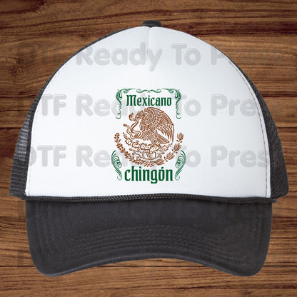 Mexicano Chingon DTF Transfers, Mexican Eagle Coat of Arms Green Brown Ready to Press
