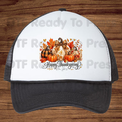 Happy Thanksgiving DTF Transfers, Fall Leaves Pumpkins Retro Autumn Ready to Press