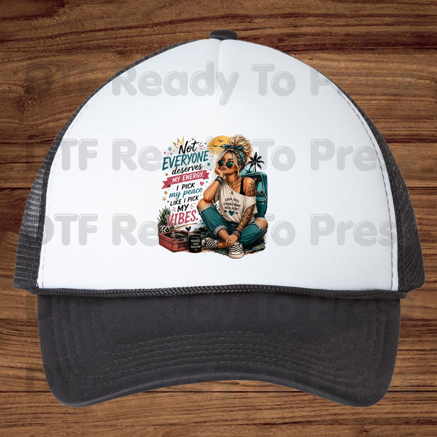 Not Everyone Deserves My Energy DTF Transfers, Boho Girl Sassy Quote Vintage Vibe Ready to Press