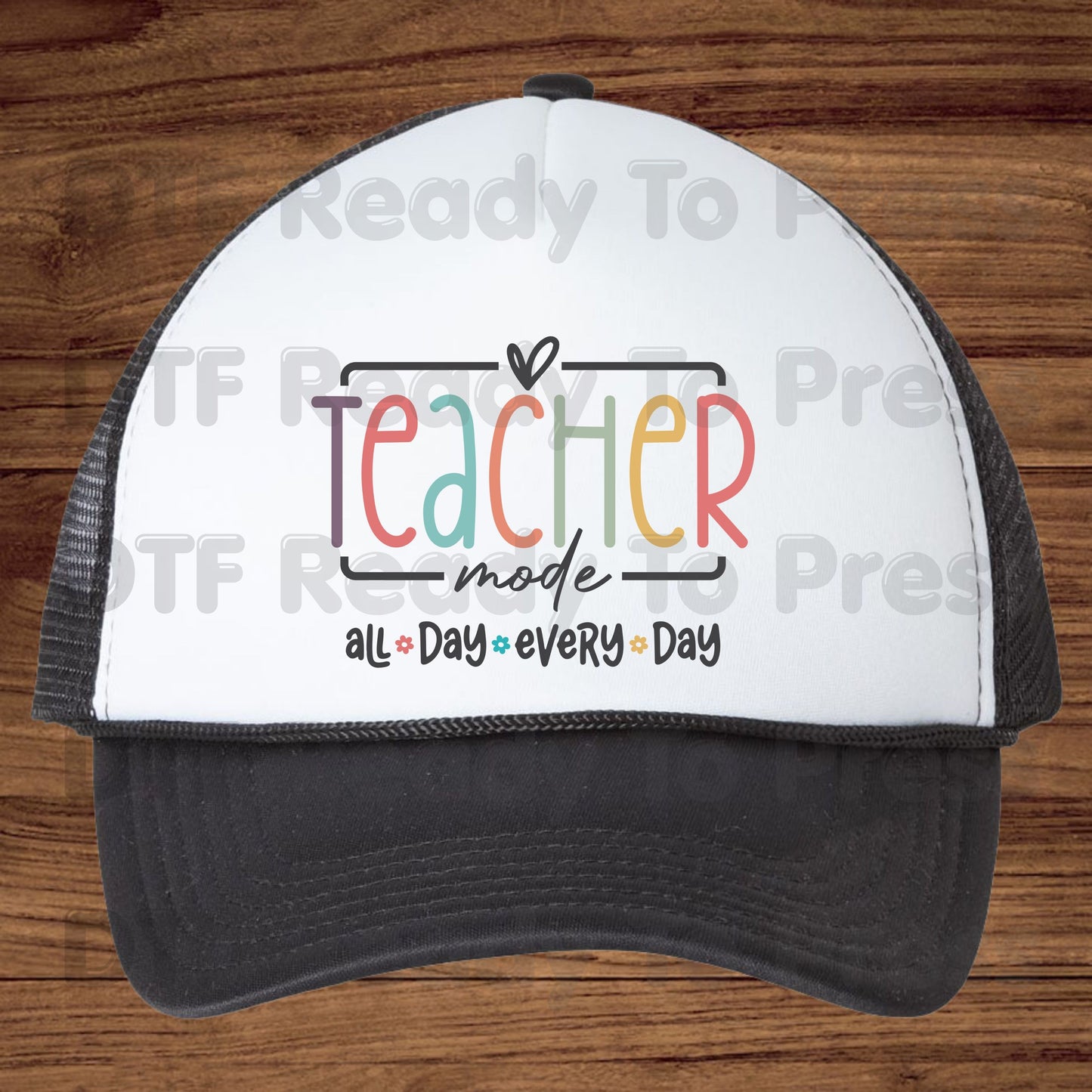 Teacher Mode All Day DTF Transfers, Pastel Rainbow School Teacher Education Ready to Press