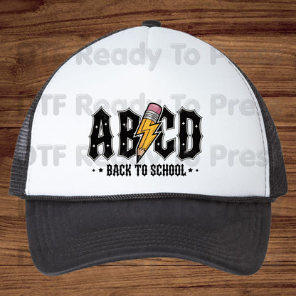 Rock Back to School DTF Transfers, ABCD Lightning Pencil Teacher Student Ready to Press