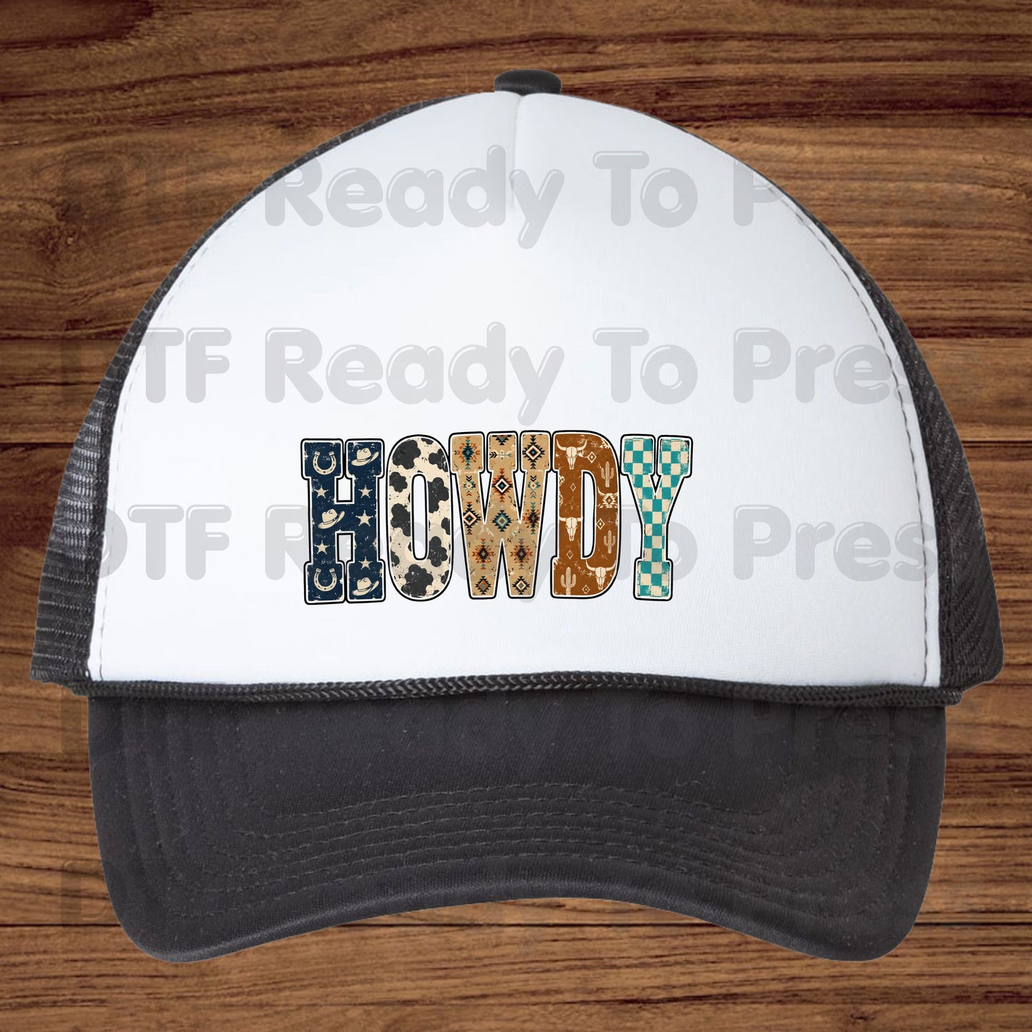 Western Howdy DTF Transfers, Cow Print Southwestern Western Vibe Ready to Press