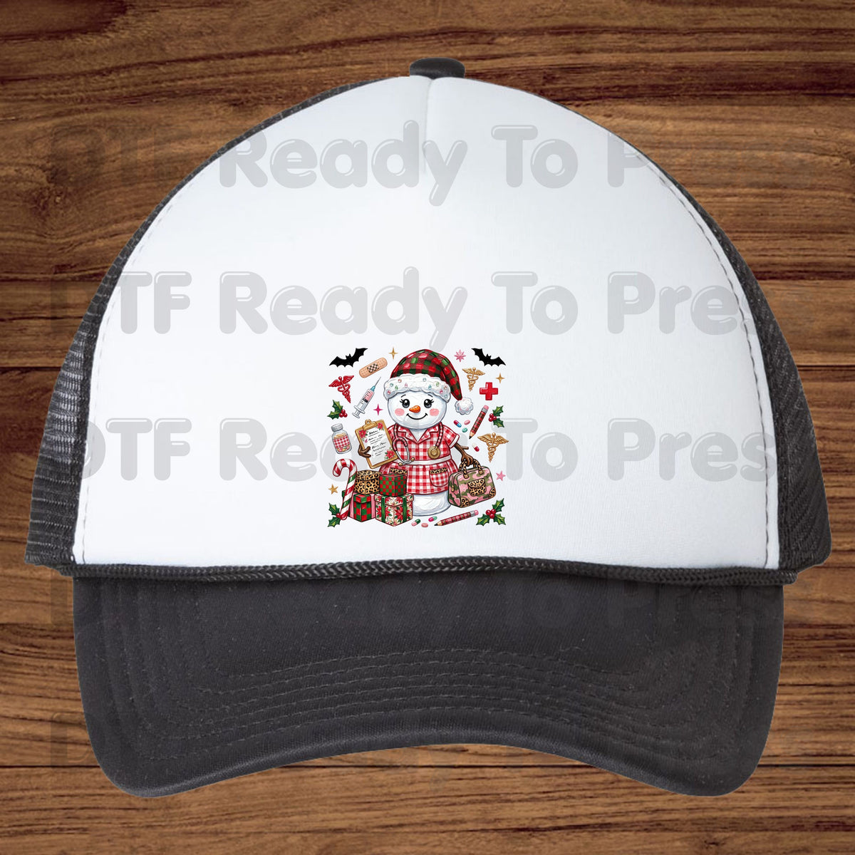 Christmas Nurse Snowman DTF Transfers, Medical Holiday Stethoscope Graphic Ready to Press