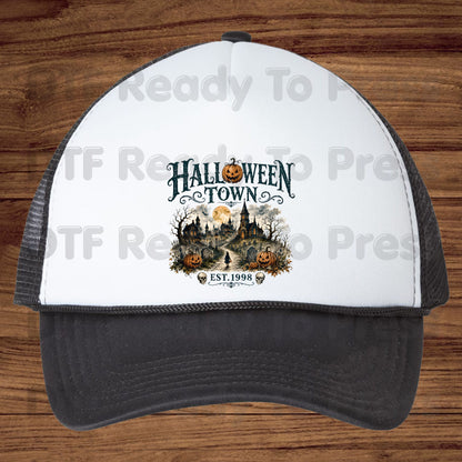 Halloween Town DTF Transfers, Est 1998 Spooky Pumpkin Vintage Haunted Town Ready to Press